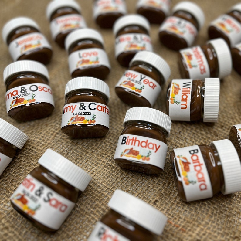 Personalized Mini Nutella Jars Wedding Favors Nutella Etsy