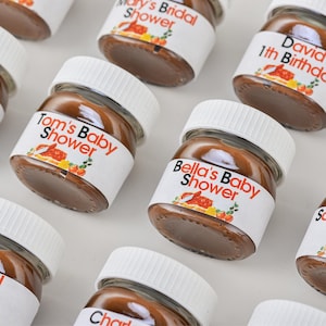 Personalised mini nutella Jars, Wedding favours, Nutella favours, Party favour, Custom nutella jar, Gift ideas, Christmas gift, Name jars