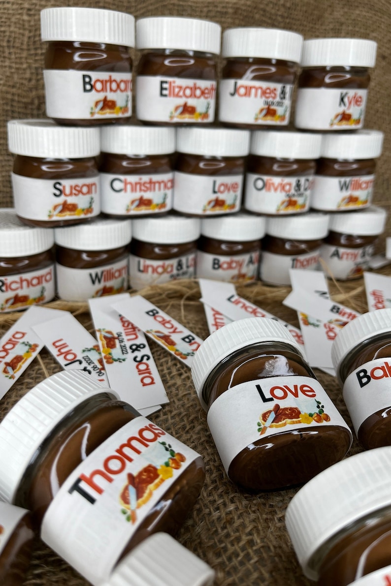 Personalized Mini Nutella Jars Wedding Favors Nutella Etsy