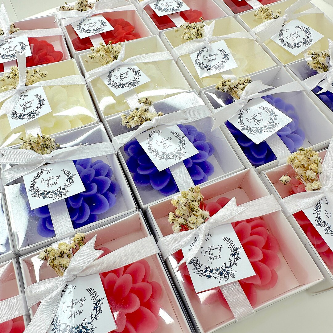 Personalized Wedding Lotus Flower Candle, Wedding Candle Favor for ...