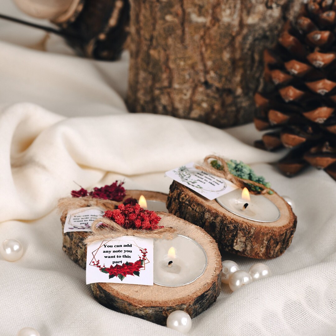 Personalized Tealight Holder, Wedding Favors Guest in Bulk, Rustic