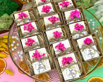 Minimalist Wedding Soap Gifts, Vegan Personalized Mini Soap Guest Gift, Rustic Boho Bridal Party Handmade Bulk Keepsake, Custom Design Gifts