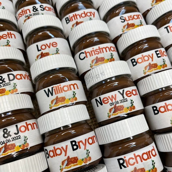 Personalized Mini Nutella Glass Jars Favors Unique & Personalized Party  Favors 