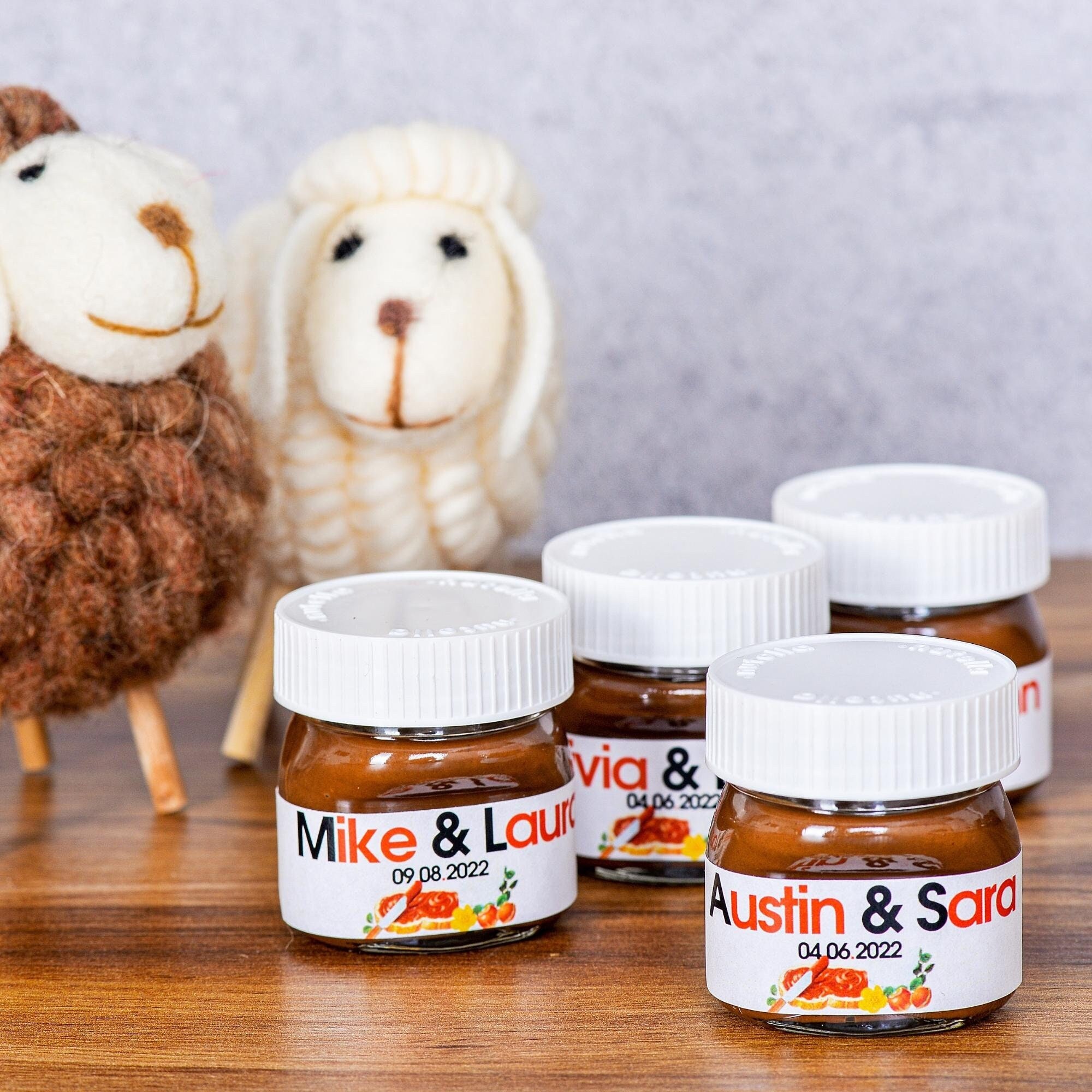 Mini vasetti di Nutella personalizzati, Bomboniere di nozze