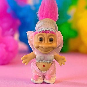 Vintage Troll Puppe - 10 cm Russ Troll - Genie