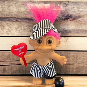 Vintage Troll Doll- 4" Russ Troll- Prisoner of Love- Adorable Gift!