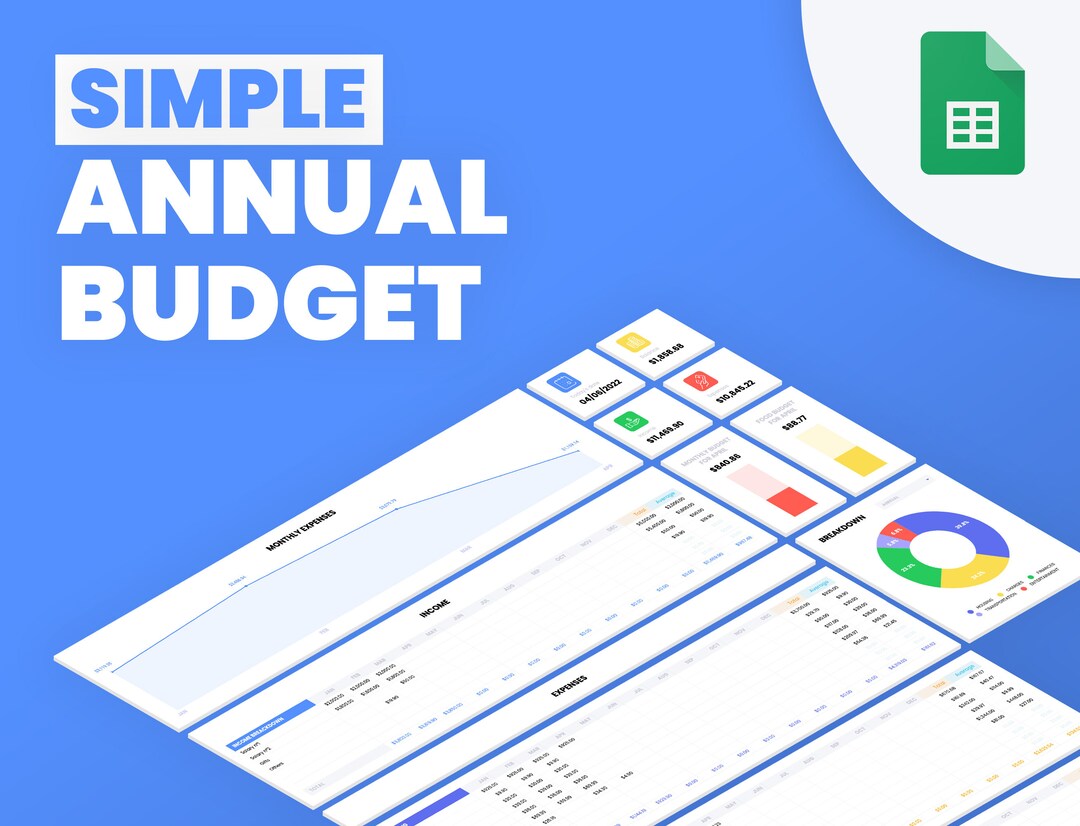 Simple Annual Budget Spreadsheet | Google Sheets Budget Template ...