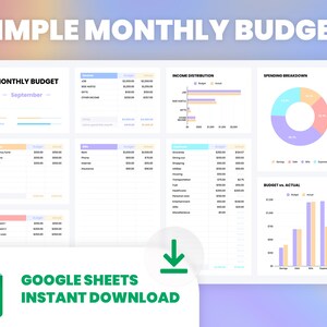 Simple Monthly Budget Spreadsheet Google Sheets Budget Template Monthly ...