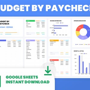 Budget by Paycheck Spreadsheet | Weekly Budget Dashboard | Personal budget | Google Sheets Budget Template