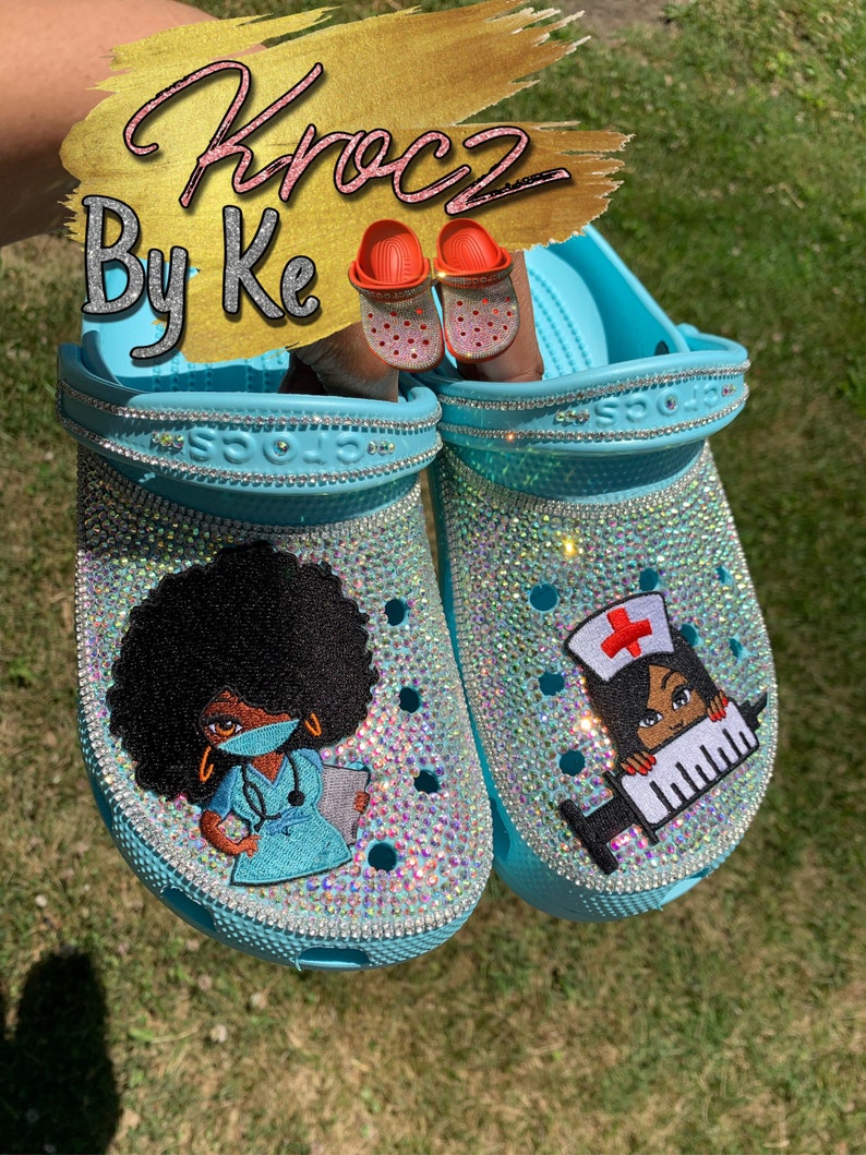 Black Woman Nurse Crocs - Etsy