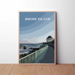 Rhode Island Newport Cliff Walk Poster, Ocean Coastline Beach Cityscape Art For Home Décor, Stunning Tune Print Home Or Office Décor