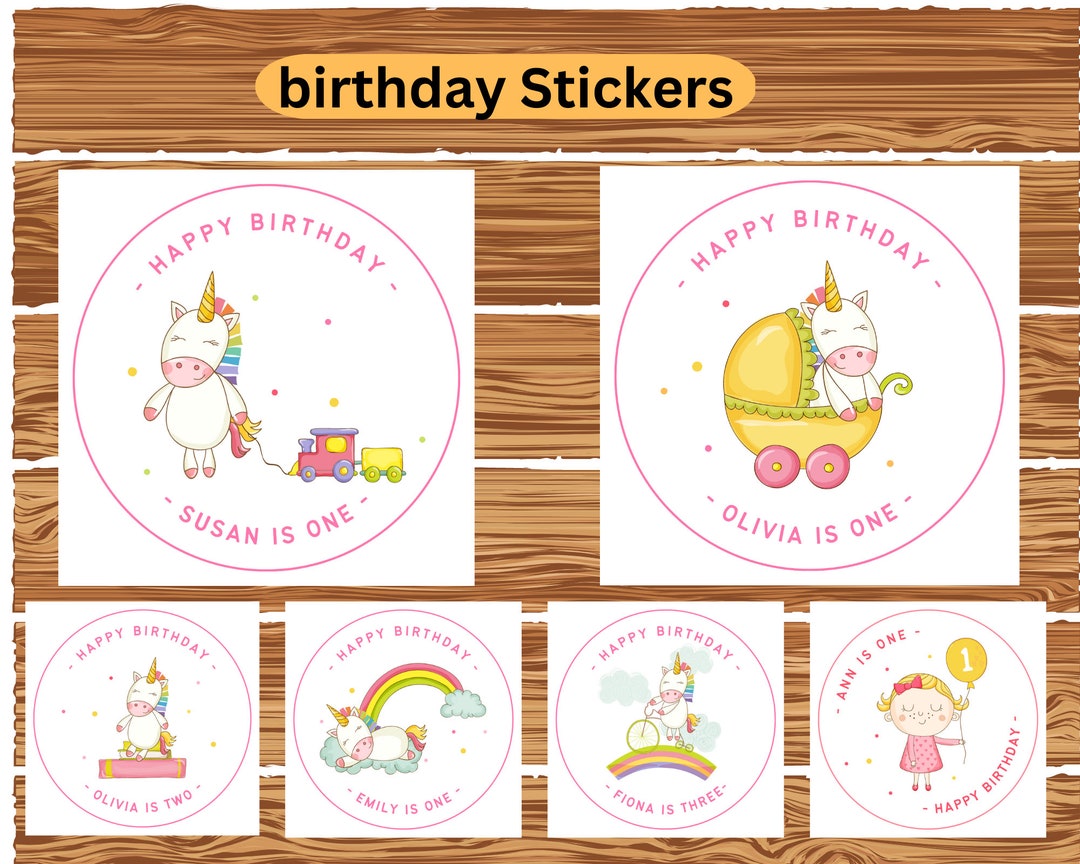 Sticker HAPPY BIRTHDAY Sticker Instant Download Custom Stickers Funny
