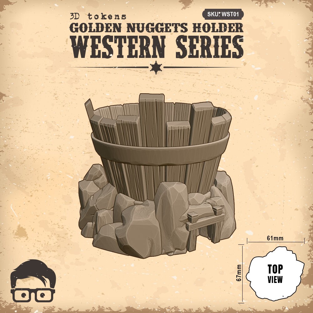 Western Legends golden nuggets holder scenery high quality miniatures board games tabletop games accessories american wild west adventure