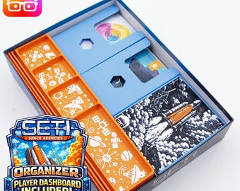 SETI SPACE AGENCIES organizer (player dashboard included !) by @ammedia3d [tabletop board game inserts sku: SETI002]