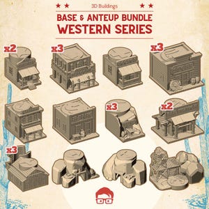 Western Legends + AnteUp 3d buildings miniatures for board games tabletop games accessories american wild west adventure gift idea