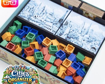 Cities (2024) organizer by @ammedia3d [tabletop board game inserts sku: CITIES001]