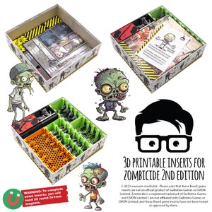 Zombicide 2nd edition inserts / organizer for the board game by am-media.biz