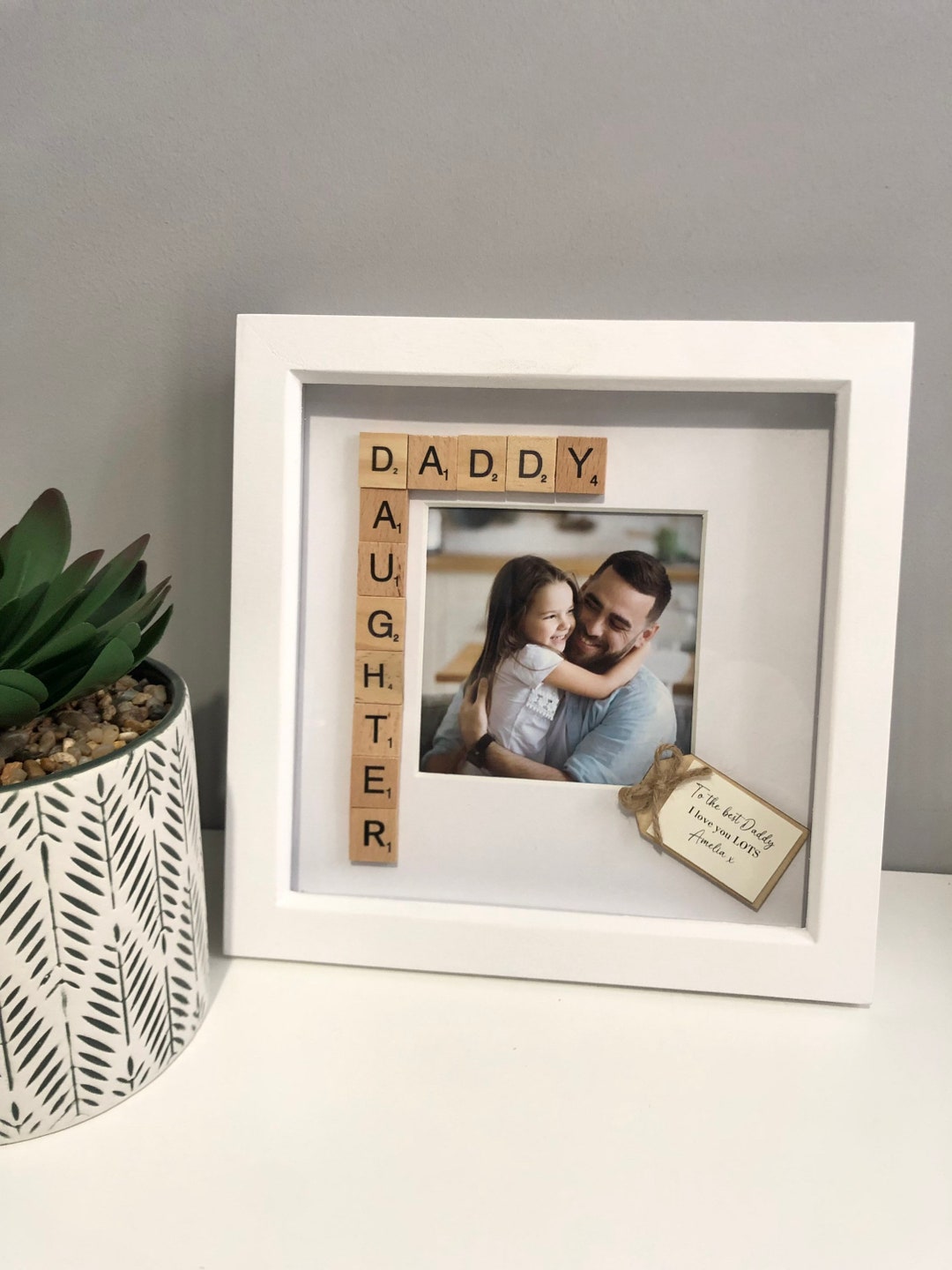 Daddy Scrabble Frame Personalised Daddy Daughter Scrabble Gift Frame | Dad Daddy Birthday ...