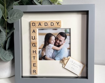 Personalised Daddy Daughter scrabble gift frame | Dad Daddy birthday Gift | Father’s Day Gift | Photo frame | Family