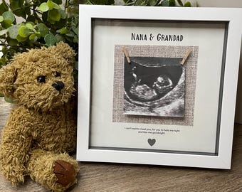 Baby scan personalised photo frame Gift | Pregnancy announcement | Mummy/Daddy to be | Grandparents | Nana/Grandad to be *Your own wording*