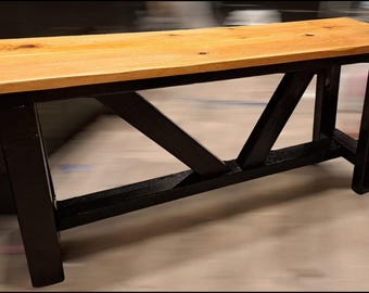 Handcrafted Rustic Solid Wooden 2 Seater Bench Available to Order. Built within One Week. Totally Personalised and Customised to You.