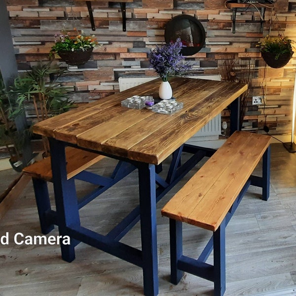 6 Seater Table and Bench Etsy UK