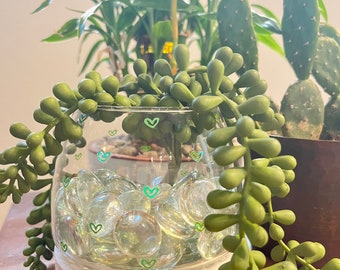 Small plant pot with reflective hearts!