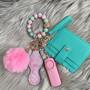 Premium Silicone Bead Bangle Keychain Set