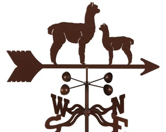 Hand-Crafted Alpaca with Baby Weathervane w/WARRANTY