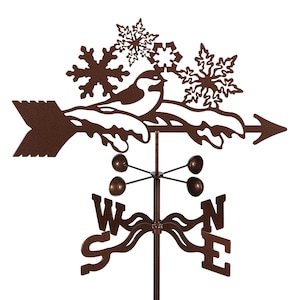 Hand-Crafted Bird with Snowflakes Weathervane w/WARRANTY
