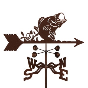 Hand-Crafted Fish Bass Weathervane w/WARRANTY