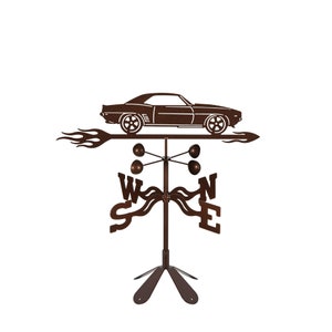 Hand-Crafted Camaro Car Weathervane w/WARRANTY 4-Sided Mount Set