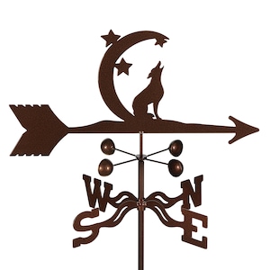 Hand-Crafted Coyote under the Moon Weathervane w/WARRANTY