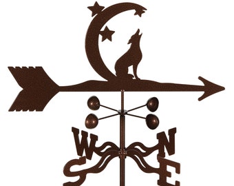 Hand-Crafted Coyote under the Moon Weathervane w/WARRANTY