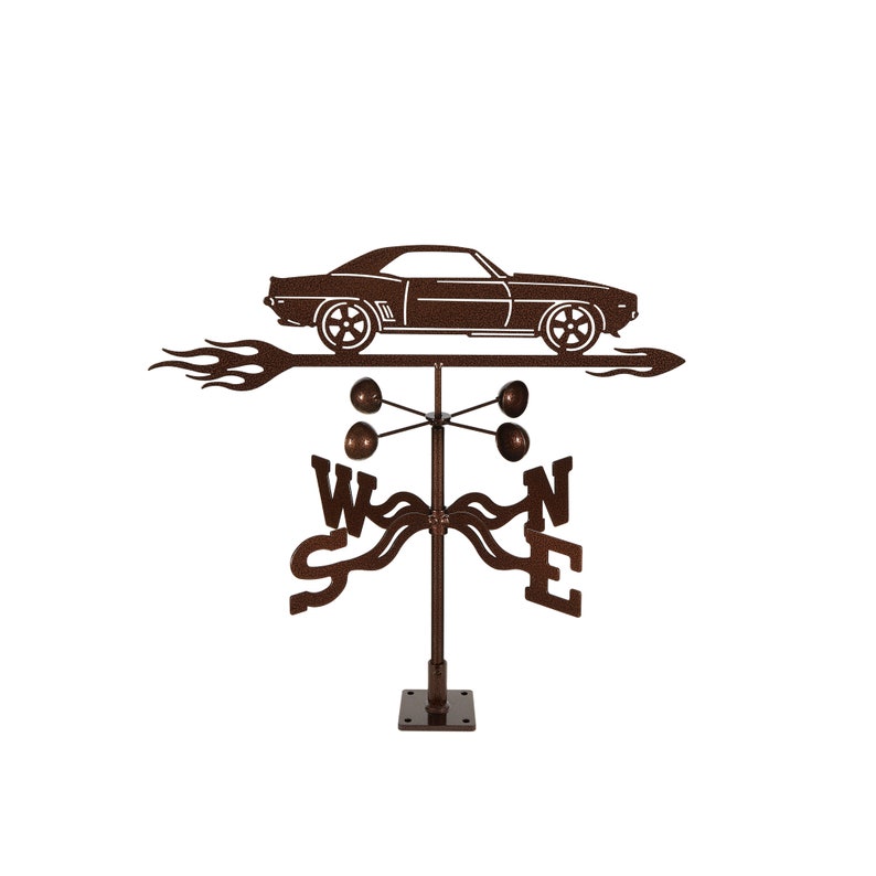 Hand-Crafted Camaro Car Weathervane w/WARRANTY Deck Mount Set