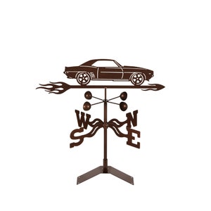 Hand-Crafted Camaro Car Weathervane w/WARRANTY Roof Mount Set