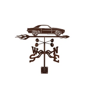 Hand-Crafted Camaro Car Weathervane w/WARRANTY Post Mount Set