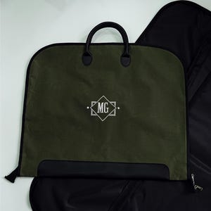 Travel-Ready Monogrammed Garment Bag, Personalized Suit Bag, Garment Carrier, Suit Travel Gift, Men&#39;s Suit Bag, Wedding Garment Bag for Him