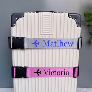 Personalized Luggage Strap, Custom Your Name Luggage Strap,Suitcase Safe Luggage Belt, Unique Bag Strap for Travel,Woven Luggage Straps