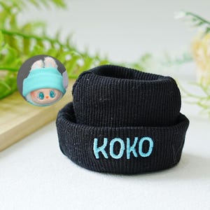 Custom Knitted Hat for Stuffed Animal, Doll Hats, Doll Accessories, Mini Party Doll Hat, Unique Embroidered Gift, Custom Name For Doll Hat