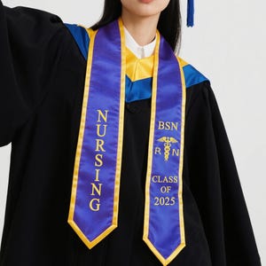 Nurse Graduation Stole Class of 2025, BSN RN Nursing Graduation Sash, Graduation Gift For Nurses, Custom Graduation stoles, Unique Text Sash