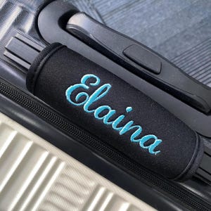 Personalized Custom Name Luggage Handle Wrap, Embroidered Luggage Wrap for Suitcase, Unique Luggage Handle With Name, Travel Accessories