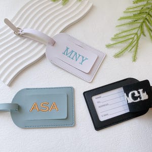 Personalized Luggage Tag Gift, Birthday Gift, Bridesmaid Gift, Wedding Favors, Leather Luggage Bag Tag, Monogram Luggage Tag, Gift For Her