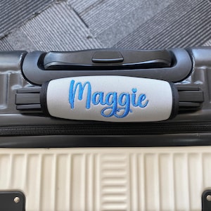 Custom Name Luggage Handle, Embroidered Luggage Handle Wrap, Personalized Luggage Wrap for Suitcase, Unique Embroiderey Gift for Traveler