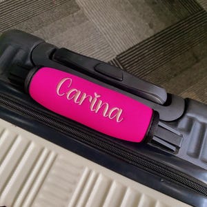 Custom Name Luggage Handle, Embroidered Luggage Handle Wrap With Name, Personalized Luggage Wrap for Suitcase, Travel Essential
