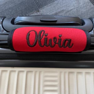 Custom Luggage Handle Cover With Name, Embroidered Luggage Wrap for Suitcase, Custom Luggage Handle, Gift for Traveler, Travel Essentials