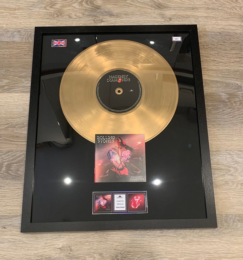 The Rolling Stones Hackney Diamonds Gold vinyl record display wall art CD image 2