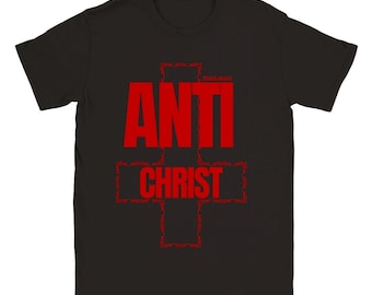 Anti Christ Unisex Crewneck T-shirt, Christian, Religion, Devil, Satan, Spoof