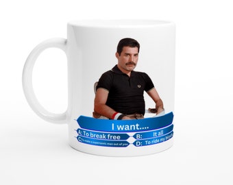 Freddie Mercury I Want White 11oz Ceramic Mug Work Office Funny Tea Coffee