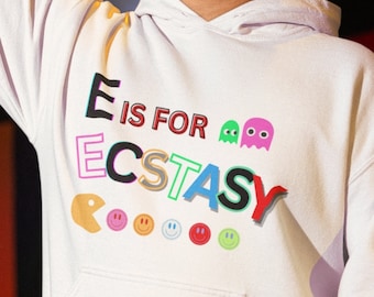 Ecstasy Unisex Pullover Hoodie Festival, 90s, Rave, edm, music, for him, for her, pills.